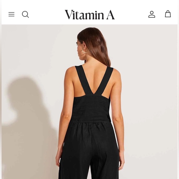 Vitamin A ‘Tallows’ 100% Linen Crop Top, size M - Picture 2 of 7